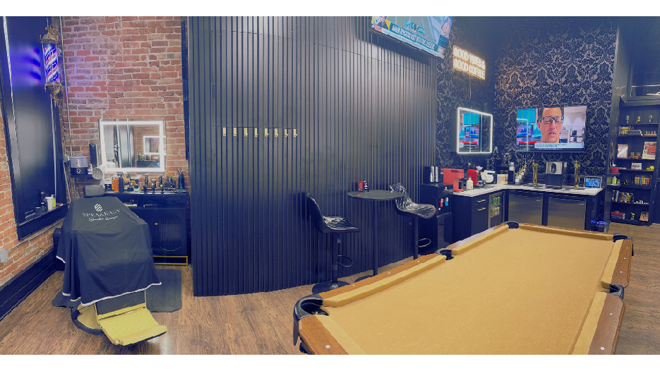 Speakeasy barber lounge